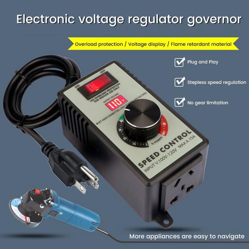 diymore AC Motor Speed Controller 120V 15A 4000W Variable Speeds Control Fan Speed Controllers for Electric Motor with Overload Protection Switch with Overloads Protection - Image 2